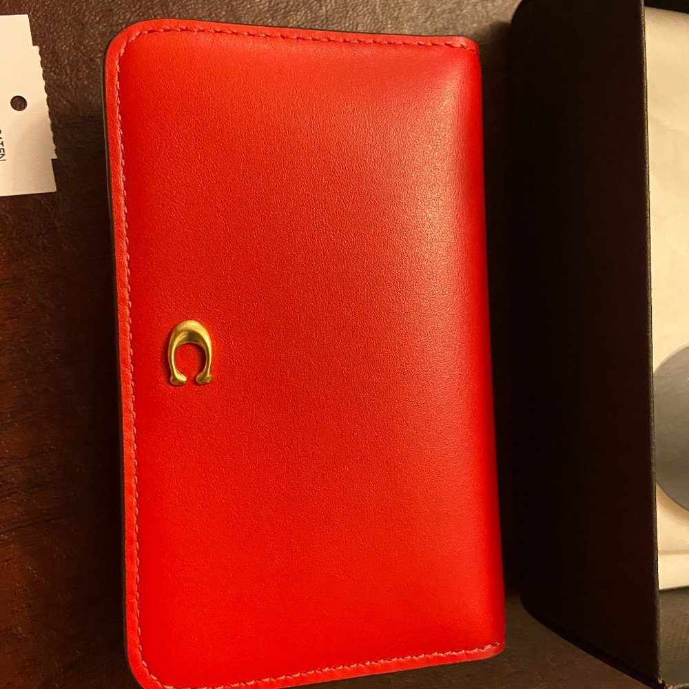Coach Slim Card Case Candy Apple C5358 NIB
